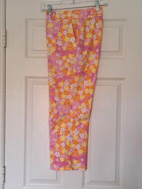 Lilly Pulitzer White Label Cotton Straight Leg Pants Size 6